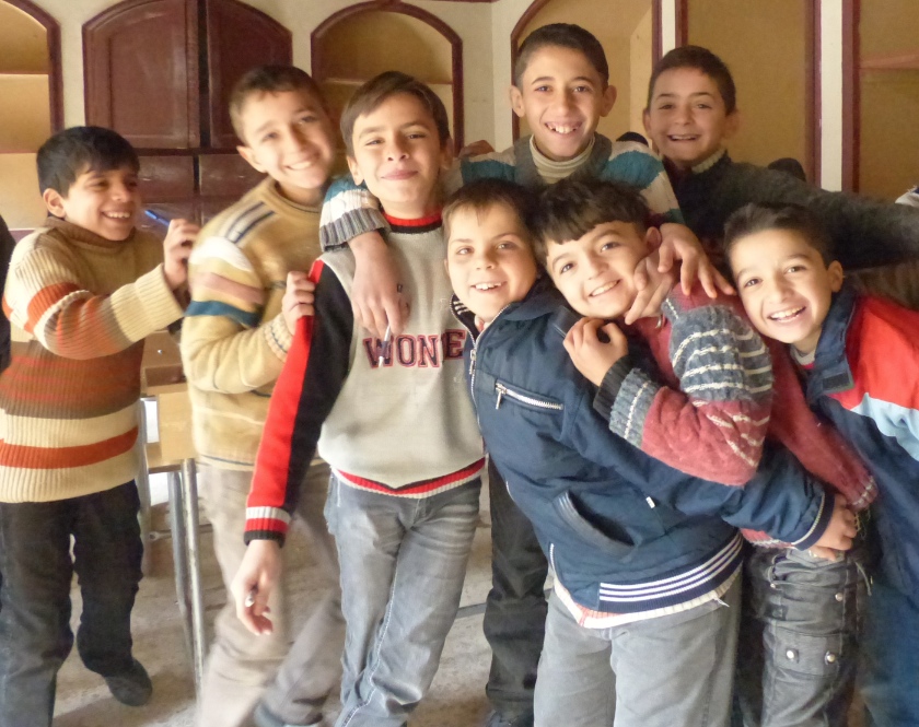 Escuela clandestina en la Ciudad Vieja de Alepo (Fotografía: Alberto Sicilia)