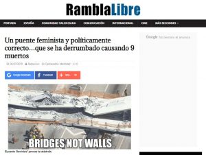 El bulo del puente que se derrumba como "metáfora perfecta del feminismo actual"
