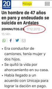 Hay 3.600 suicidios al año en España, pero "ayer" no "se suicidó un hombre de 47 años"