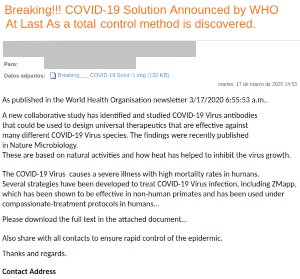 Fraudes y virus por email a costa del COVID-19