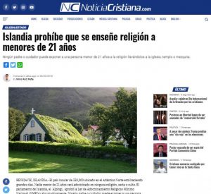 Islandia nunca ha prohibido enseñar religión