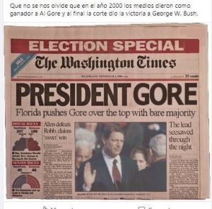 "President Gore" era "President Bush", el penúltimo bulo de los afines a Trump