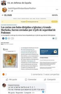 El bulo de las cartas con balas que no ha publicado El País