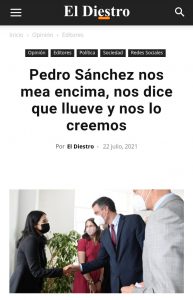 Ojo: "Pedro Sánchez nos mea encima, nos dice que llueve y nos lo creemos"