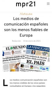 Ese empeño en que los medios españoles son los menos fiables