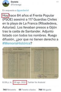 "Memoria Histórica" en la playa de La Franca