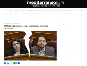 Pablo Iglesias no ha pedido a Irene Montero "una prueba de paternidad", es un bulo recreado por una de las webs de siempre