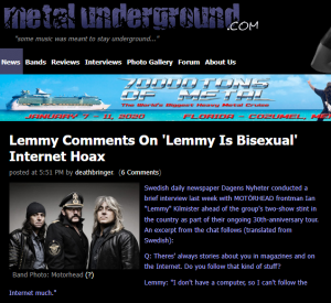 Lemmy no era bisexual