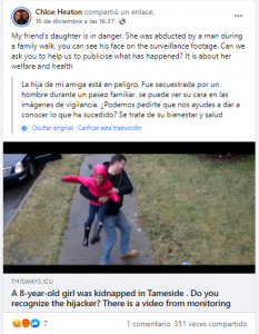 La niña de 5 años secuestrada en media España y más allá