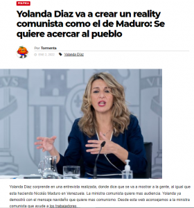 El bulo del "reality comunista como el de Maduro" de Yolanda Díaz