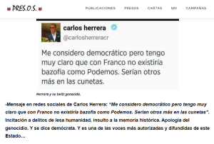 El tuit falso (y viejo) sobre Franco, Podemos y las "cunetas" atribuido a Carlos Herrera
