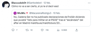 Que Froilán está "listo para militar en el PSOE" solo puede creérselo Hermann Tertsch