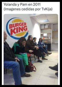 La foto falsa de Yolanda Díaz y Ángela Rodríguez 'Pam' con el logo de Burger King