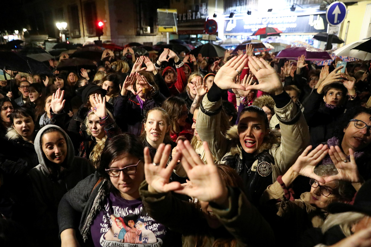 Manifestación feminista frente al Ministerio de Justicia, en Madrid, el pasado noviembre. REUTERS