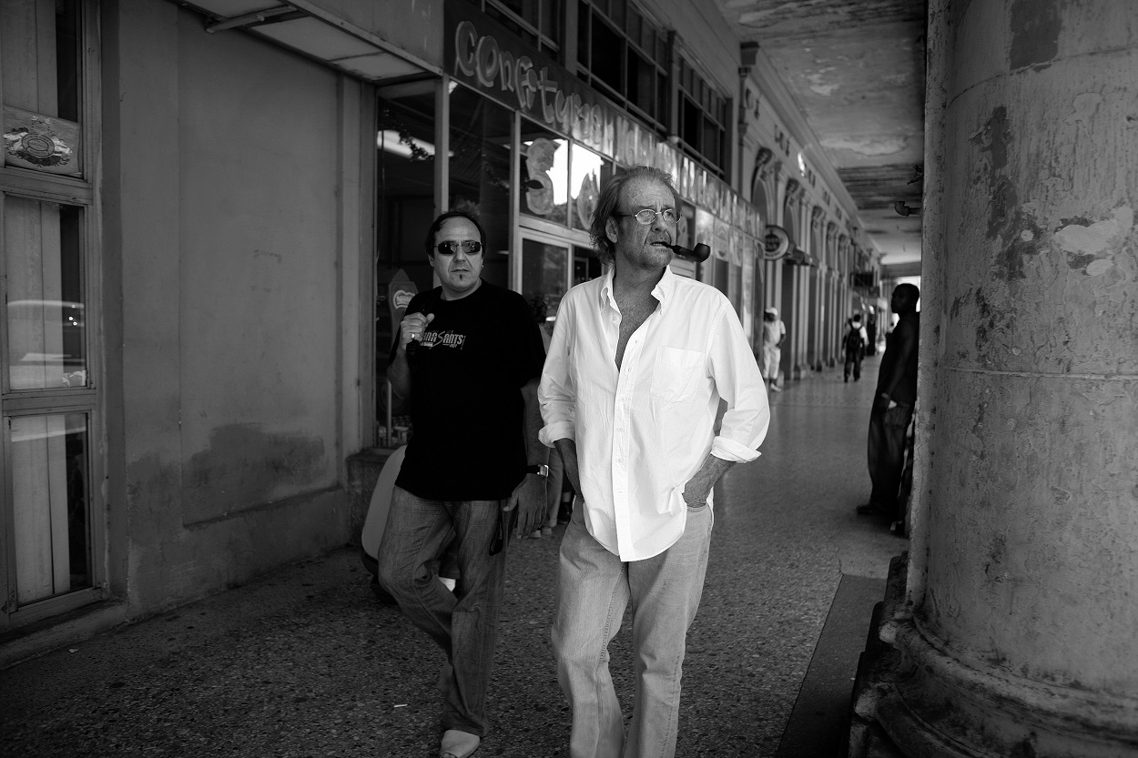Luis Eduardo Aute y Pere Camps en marzo de 2008 en La Habana. FOTO: JUAN MIGUEL MORALES