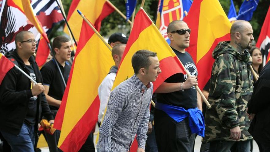 Manifestación de ultraderecha en Barcelona. EFE