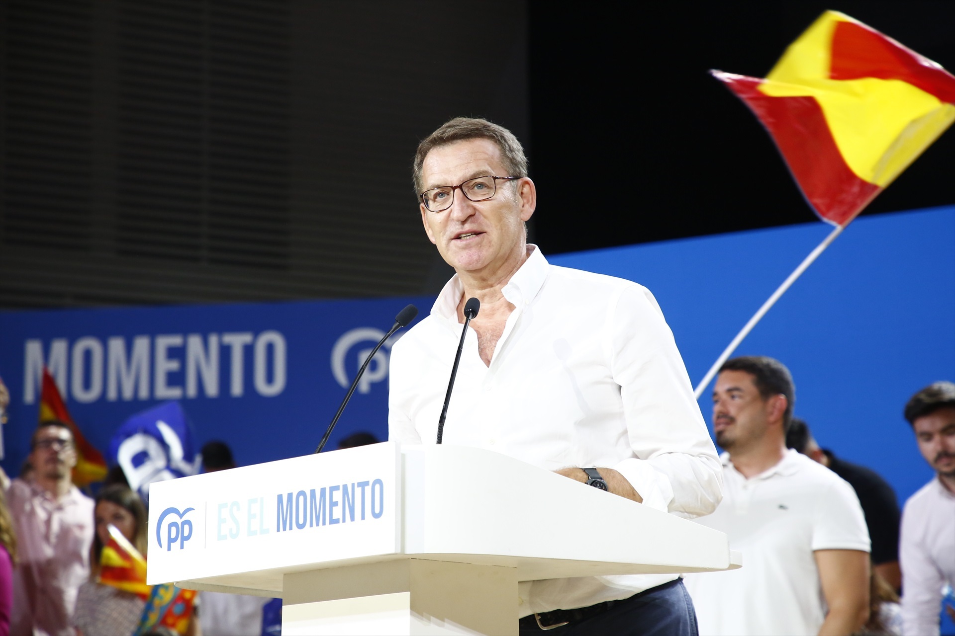 Feijóo participa en un acto de campaña del PP en Alicante. -JOAQUÍN REINA / Europa Press