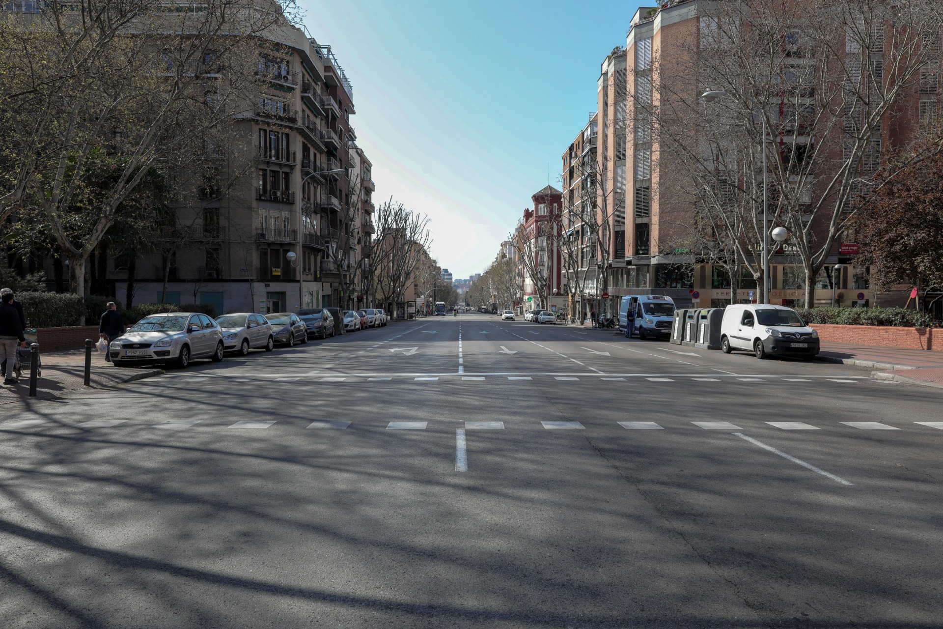 Las calles de Madrid totalmente vacías durante el confinamiento. / EUROPA PRESS
