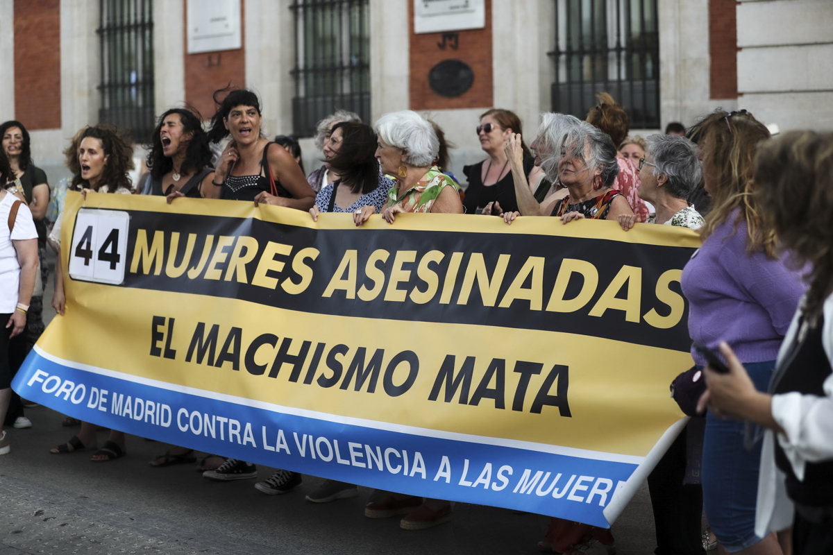 Concentración contra la violencia machista, convocada por el Foro de Madrid contra la Violencia a las Mujeres, celebrada el pasado 25 de junio de 2024 en la Puerta del Sol, en Madrid.