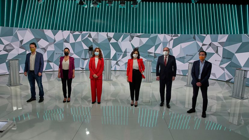 Candidatos a la presidencia de la Comunidad de Madrid en el debate de Telemadrid