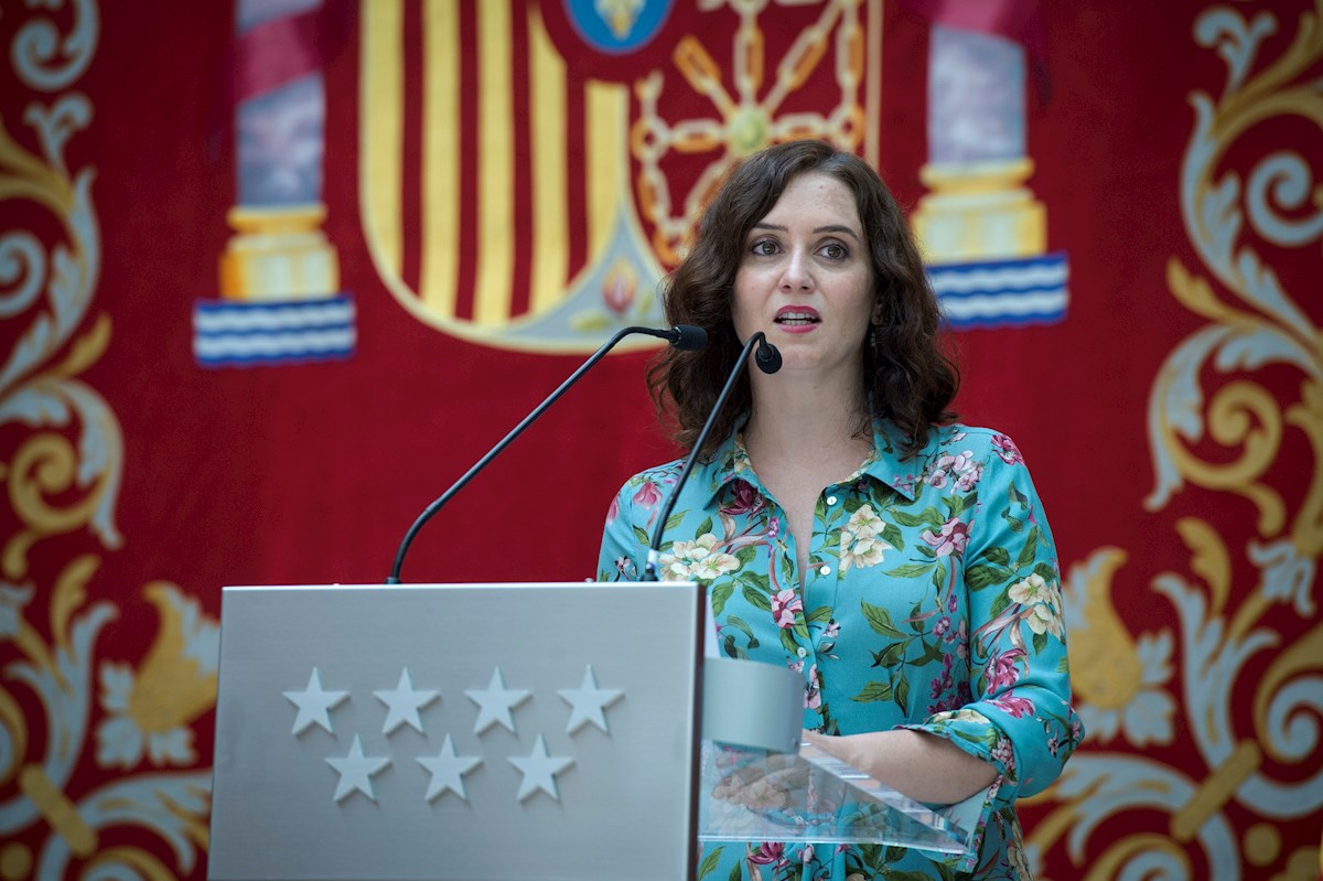 La presidenta de la Comunidad de Madrid, Isabel Díaz Ayuso, durante una rueda de prensa. - EFE