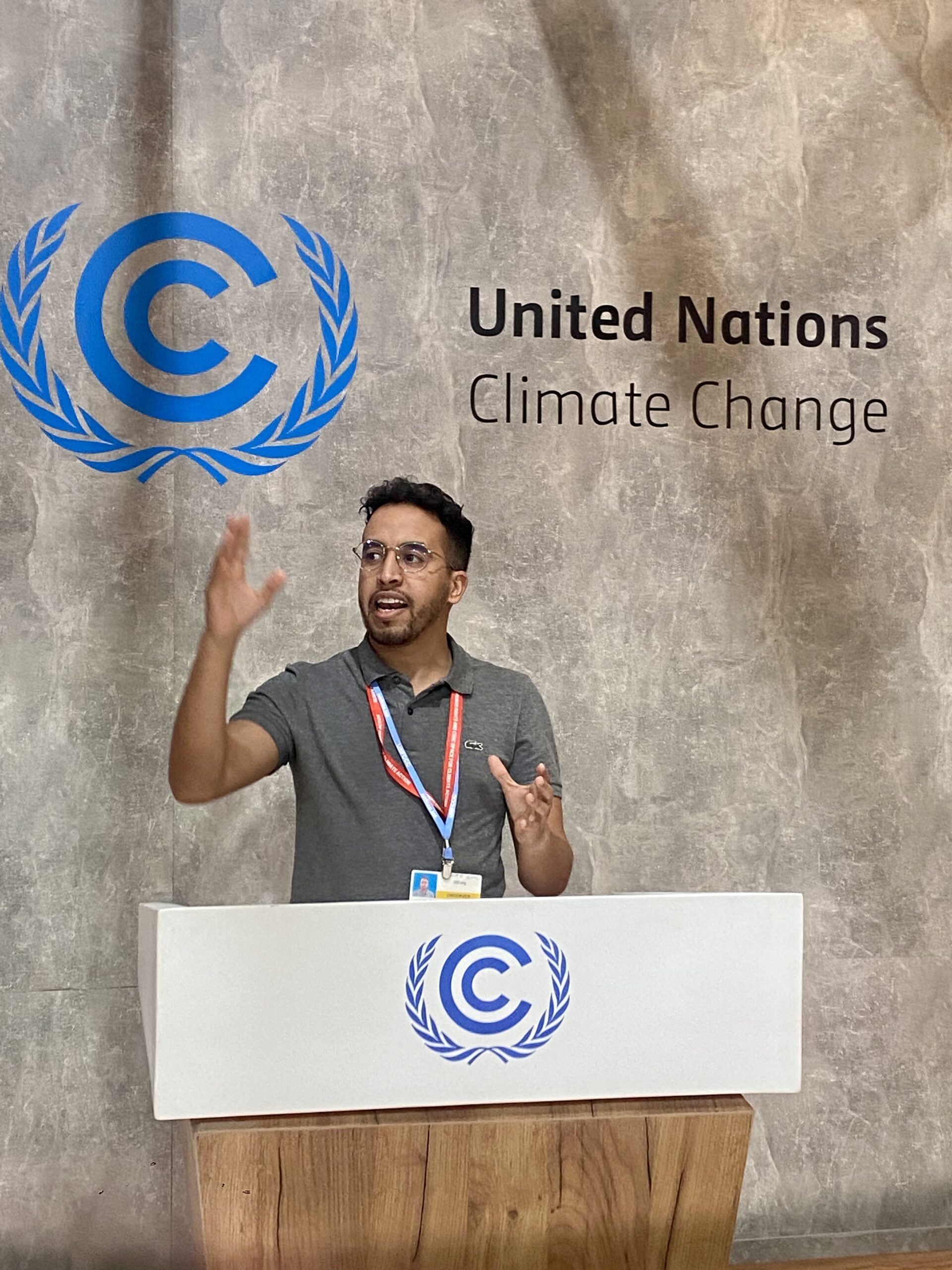 El saharaui Ahmedna Abdi M'barek en la anterior COP27. - Abdi M'barek