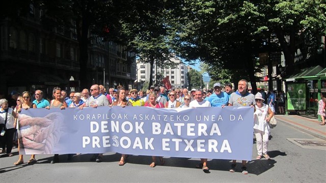 Manifestación en favor de los derechos de los presos en Bilbao. EUROPA PRESS