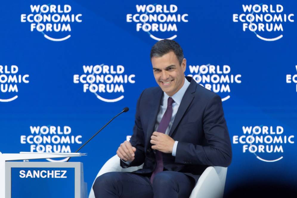 Pedro Sánchez, en el Foro Económico Mundial, ebn Davo (Suiza), en febrero de 2019. EFE