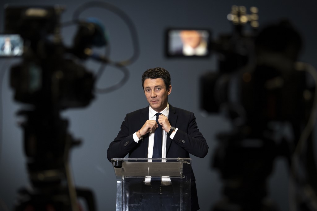 Benjamin Griveaux, al anunciar su retirada como candidato a la Alcaldía de París por En Marcha, la formación de Emmanuel Macron. AFP/Bonaventure