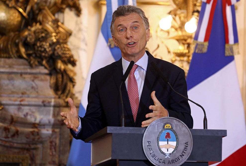 Mauricio Macri, cuando era presidente de Argentina, en una intervención en la Casa Rosada.