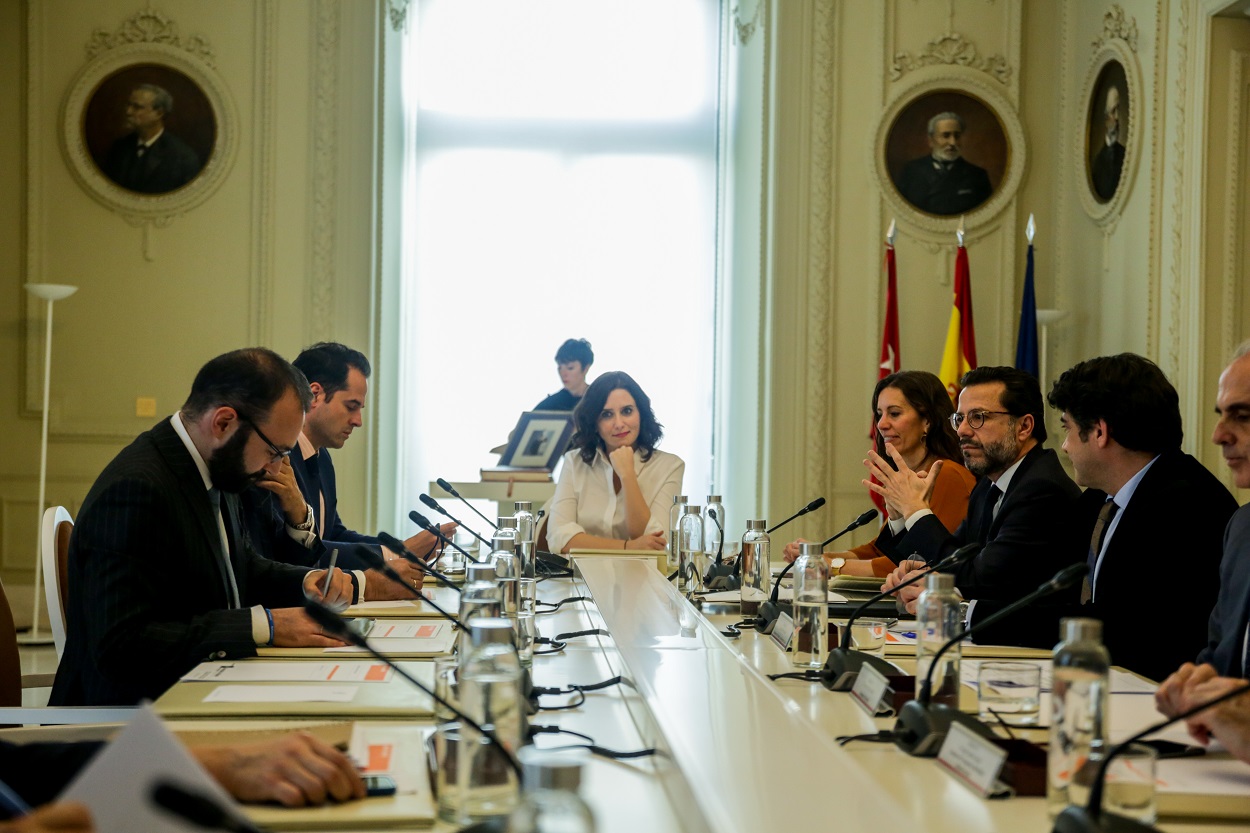 Isabel Díaz Ayuso preside una reunión del Consejo de Gobierno de la Comunidad de Madrid, a comienzo de marzo. E.P./Ricardo Rubio
