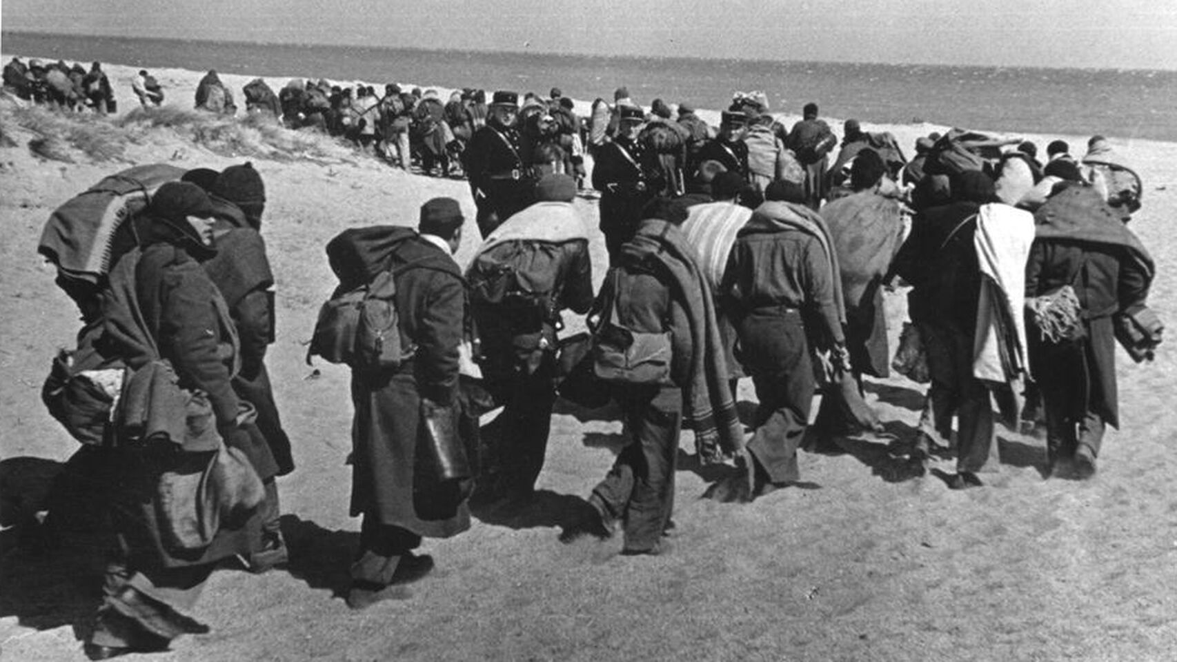 Refugiados republicanos en Francia en marzo de 1939. Foto: Robert Capa