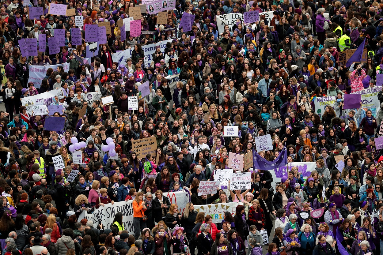 Vista de la manifestación del 8M, en Madrid. REUTERS/Susana Vera
