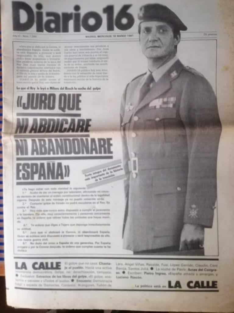 Portada de 'Diario16', 18 de marzo de 1981