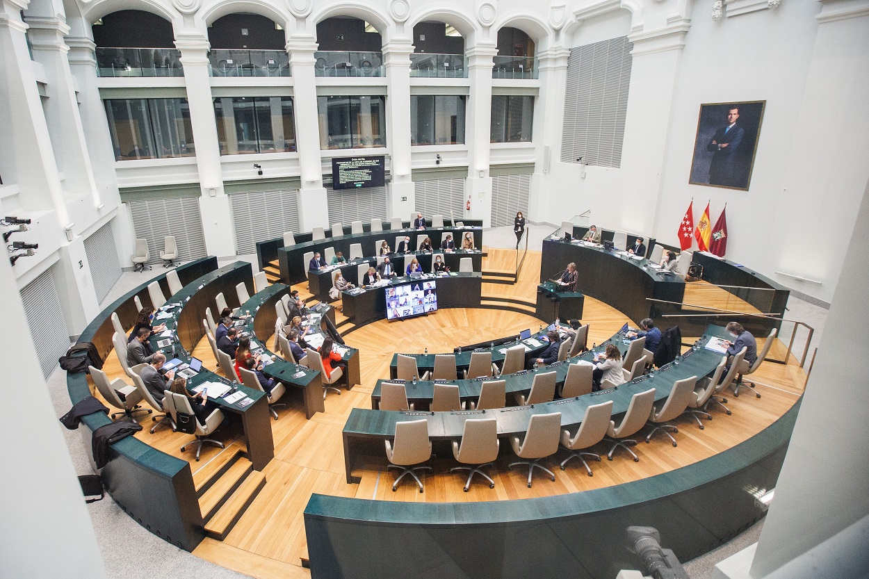 Vista del pleno del Ayuntamiento de Madrid, en el Palacio de Cibeles, para la aprobación del presupuesto municipal para 2022. E.P./Alejandro Martínez Vélez