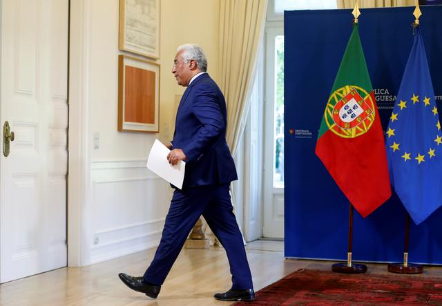 El primer ministro de Portugal, Antonio Costa, tras una comparencia en el Palacio de Sao Bento, en Lisboa. REUTERS/Pedro Nunes