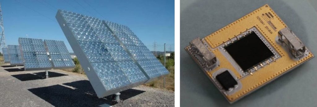 Los dispositivos fotovoltaicos de multi-unión en la tierra: sistemas de concentración