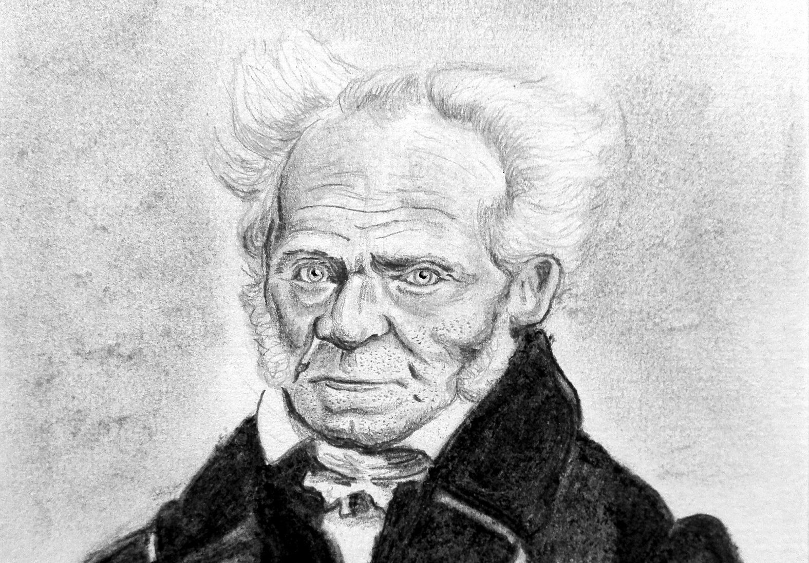 Dibujo de Arthur Schopenhauer a lápiz. -Wikipedia Commons