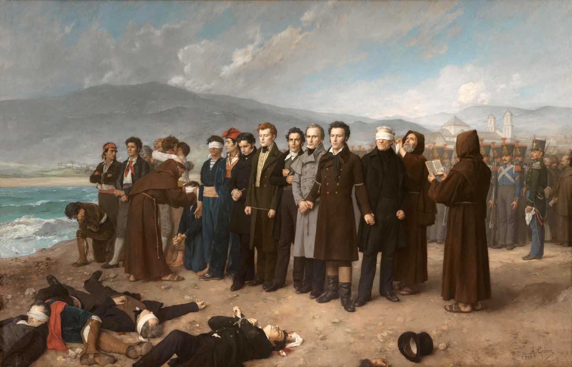 'Fusilamiento de Torrijos y sus compañeros en las playas de Málaga', de Antonio Gisbert. / © Museo Nacional del Prado