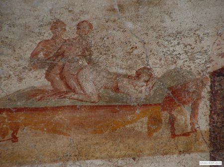 Fresco erótico de las Termas Suburbanas de Pompeya