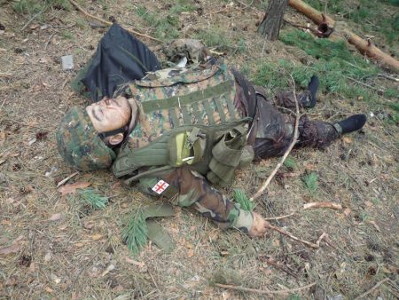 Soldado georgiano muerto en la guerra con Rusia de 2008