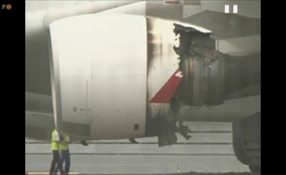 Desintegración parcial del motor RR Trent 900 en un Airbus A380 de Qantas, 04/11/2010
