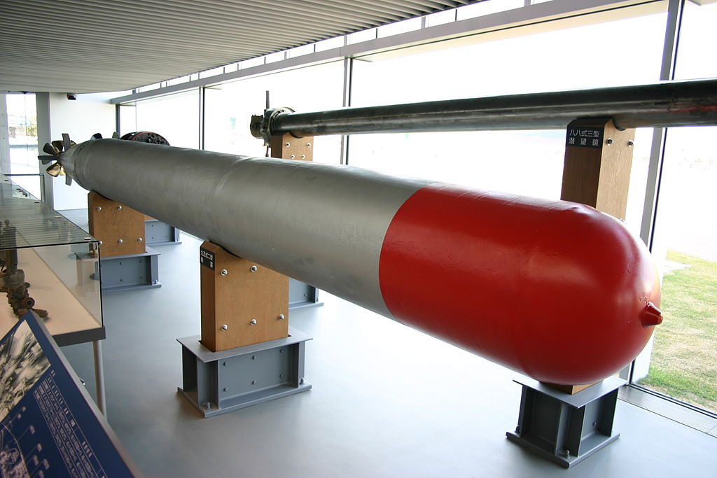 Un torpedo japonés del tipo 95 de la II Guerra Mundial, apodado "lanza larga" o "torpedo de oxígeno", ahora en el Museo Marítimo de Kure ("Museo Yamato"), prefectura de Hiroshima, Japón. Imagen: Wikimedia Commons.