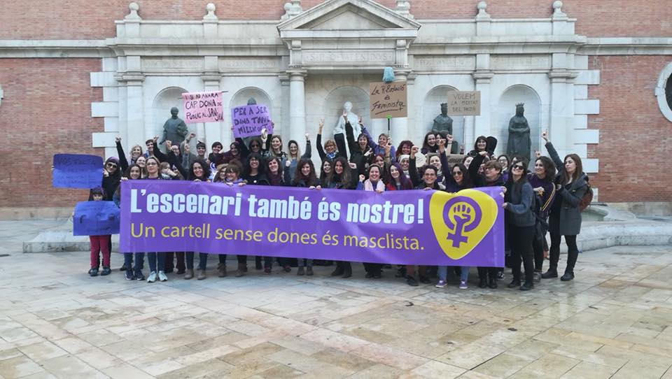 Manifestación en el 8M de 2018 del Col·lectiu de Dones Treballadores de la Música Valenciana.
