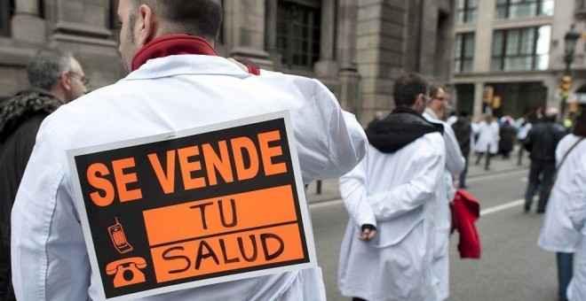 Una manifestación en defensa de la sanidad pública en Madrid. EFE