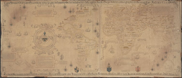 Reproducción del gran mapa de Diego Ribero de 1529. National Library of Australia/Wikimedia Commons