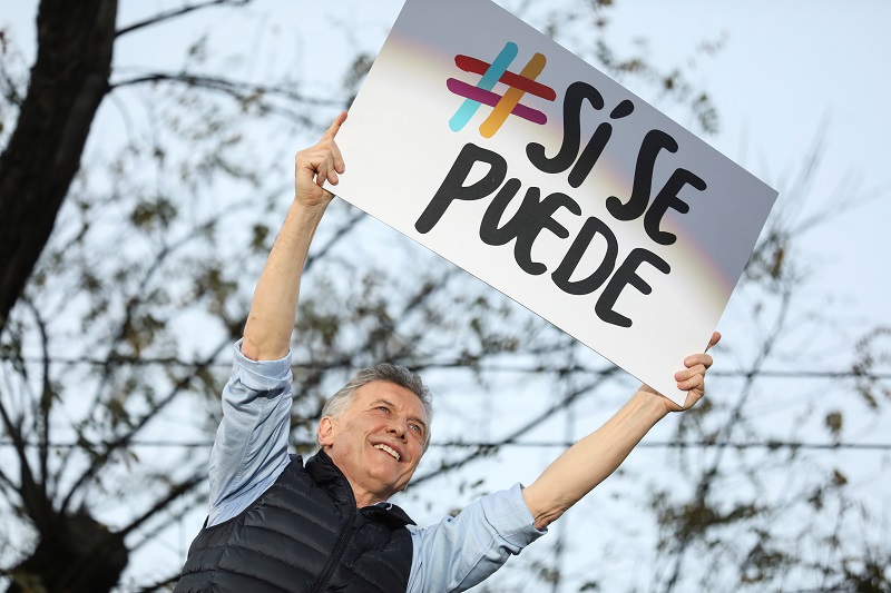 El presidente de Argentina, Mauricio Macri,en un acto de la campaña electoral, en Buenos Aires. REUTERS/Joaquin Salguero 