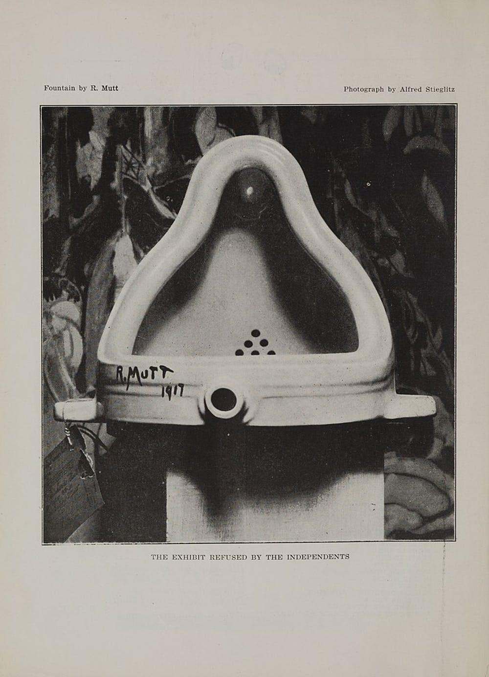 Fotografía de ‘Fountain’ publicada en ‘The blind man’ (Marcel Duchamp, 1917). MET