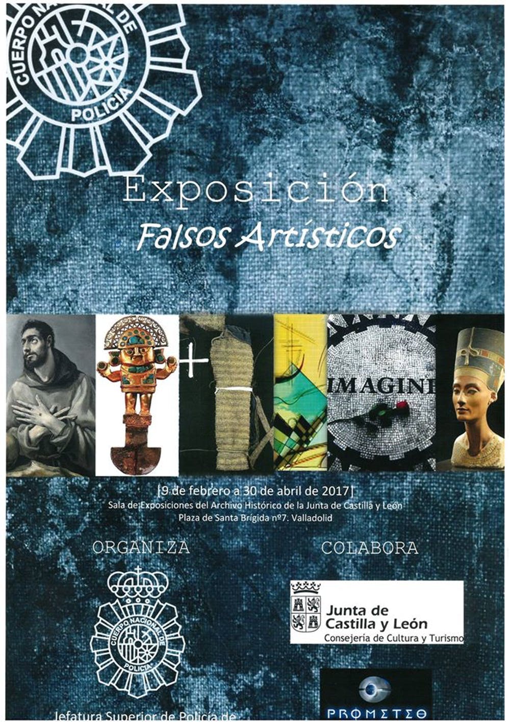 Cartel anunciador de la exposición ‘Falsos artísticos’ en Valladold en 2017.