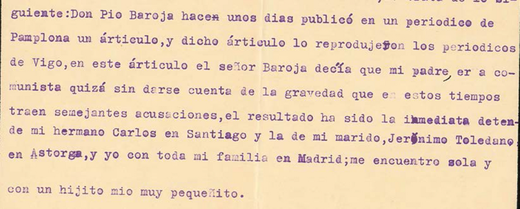 Carta de Concepción Valle-Inclán. Fondo epistolar de la Casa-Museo Unamuno - Universidad de Salamanca, Author provided